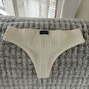 Lucky Brand Ribbed White Thong